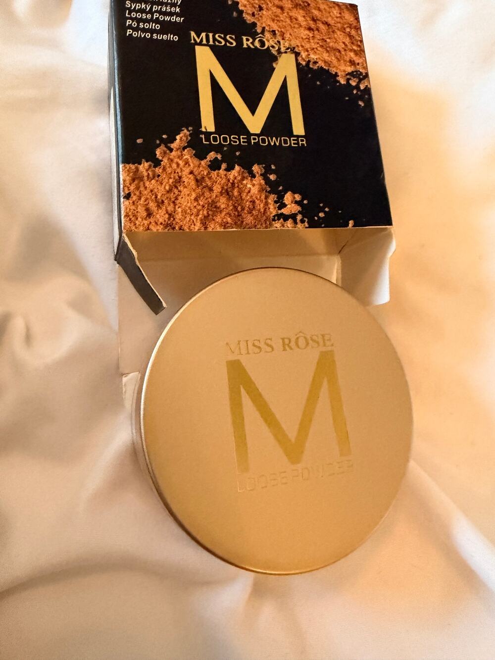 MISS ROSE Compact Loose Powder Whitening Oil Control Face Makeup Shade 04 NIB